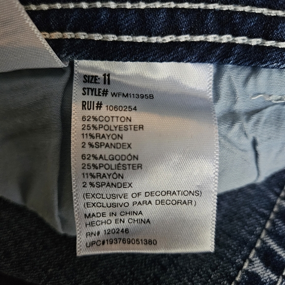 Juniors' WallFlower Luscious Curvy Bling Bootcut Jeans sz 11x32" - Picture 8 of 10